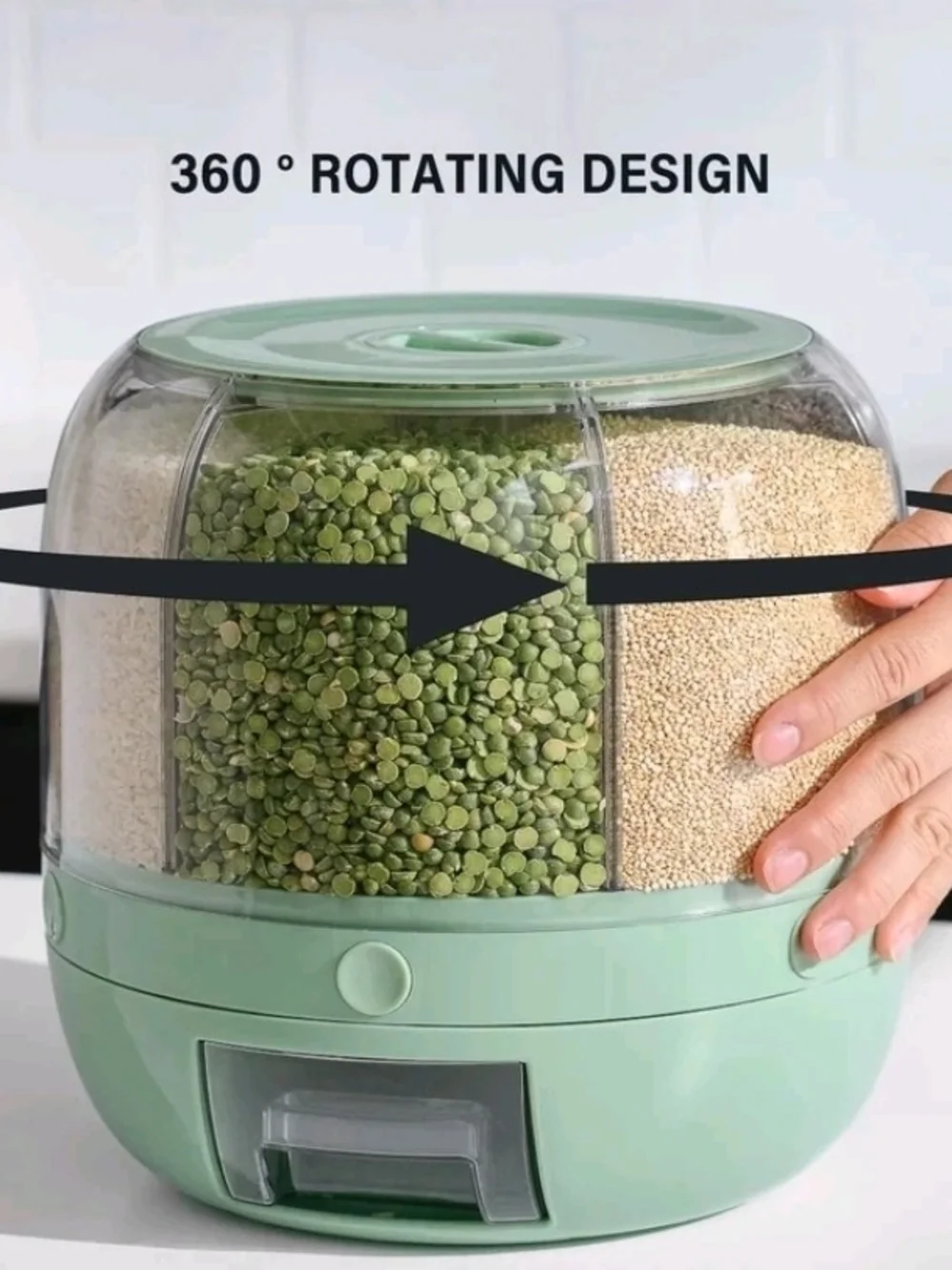Core Kitchen 6-Section Rotating Food Storage Dispenser Mint Green NEW
